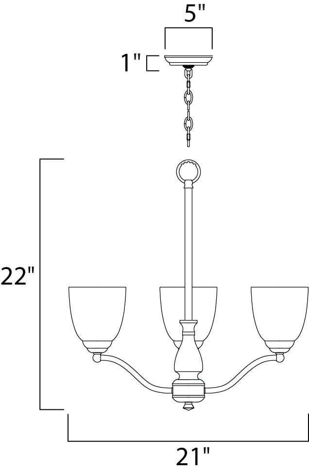 Stefan 3-Light Chandelier 10064FTSN - Image 2