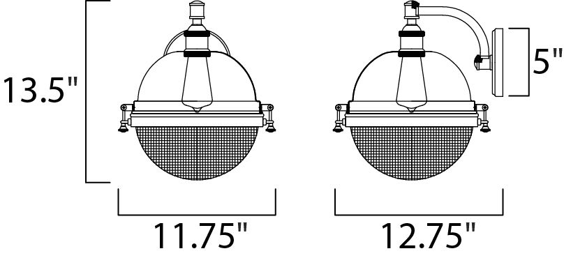 Portside 1-Light Outdoor Wall Sconce 10186OIAB - Image 3
