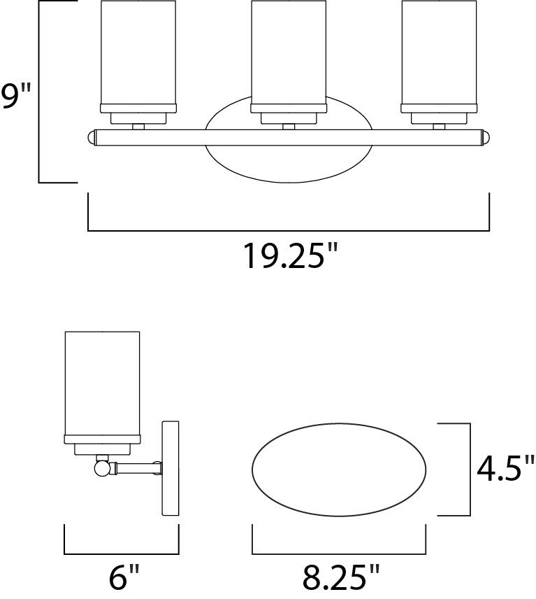 Corona 3-Light Bath Vanity 10213FTSN - Image 2