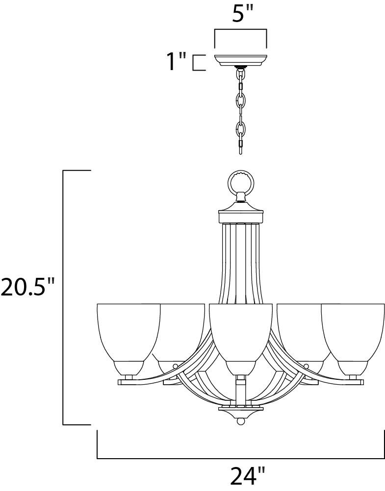 Axis 5-Light Chandelier 11225FTSN - Image 2