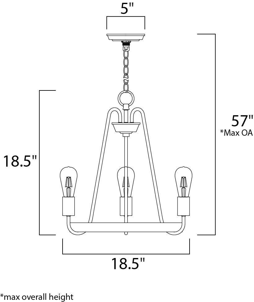 Haven 3-Light Chandelier 11733BKSN - Image 2