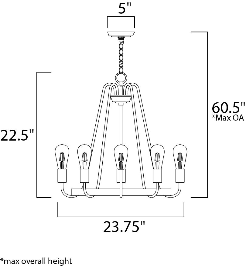 Haven 5-Light Chandelier 11735BKSN - Image 2