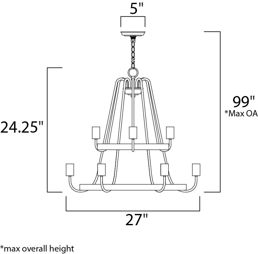 Haven 9-Light Chandelier 11737BKSN - Image 2