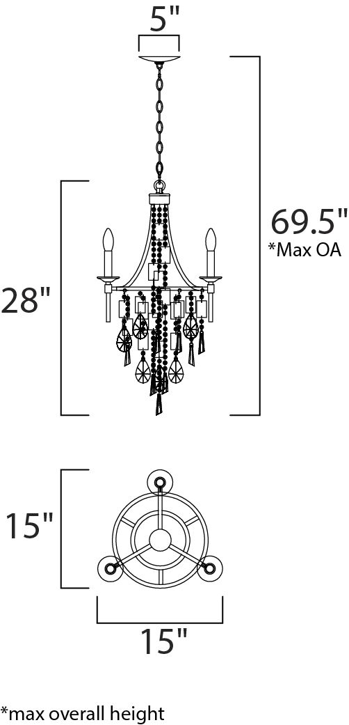 Cebu 3-Light Chandelier 14423CZGS - Image 2