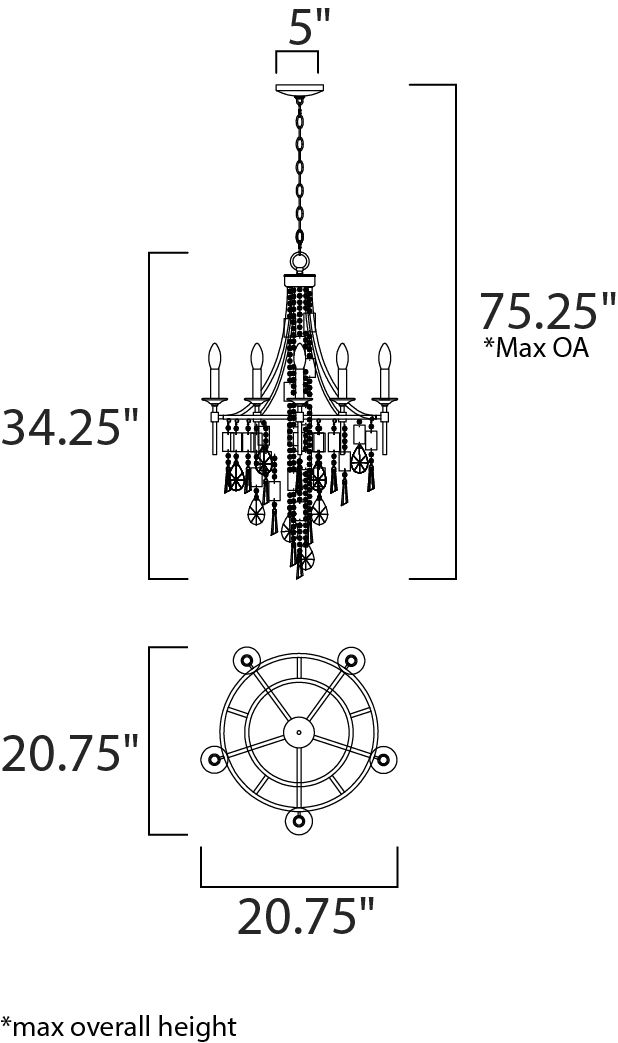 Cebu 5-Light Chandelier 14425CZGS - Image 2