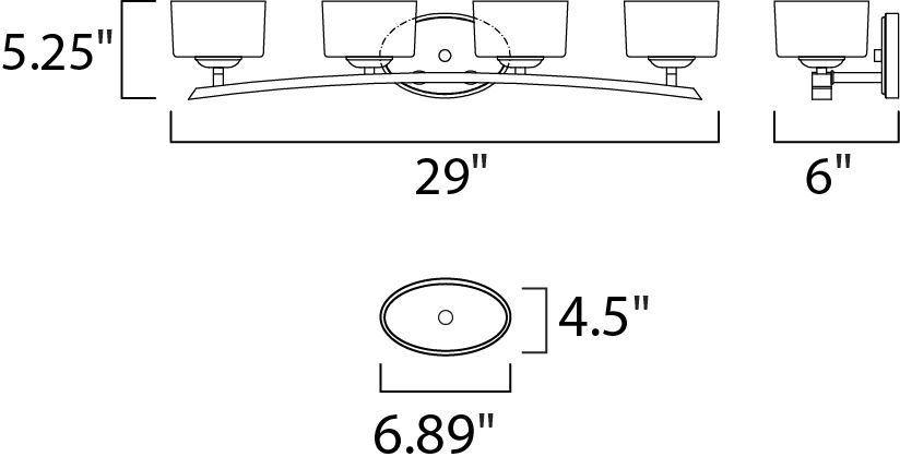 Elle 4-Light Bath Vanity 19054FTPC - Image 2
