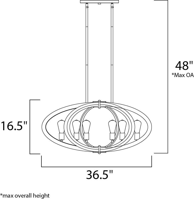 Bodega Bay 6-Light Pendant 20915APAR - Image 2