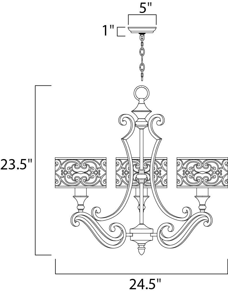 Mondrian 3-Light Chandelier 21153WHUB - Image 2