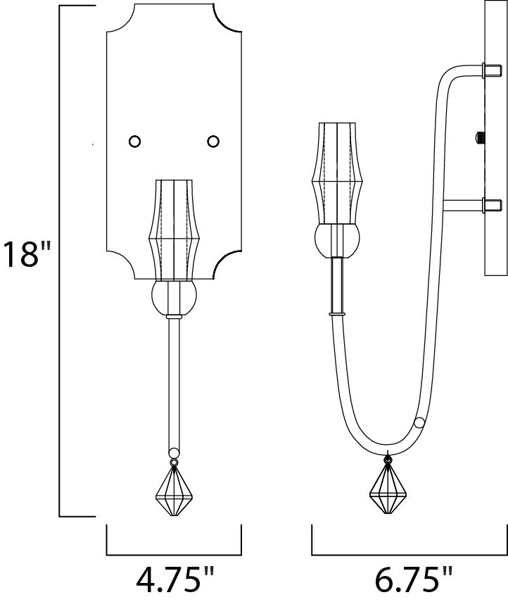 Claymore 1-Light Wall Sconce 22432CSTGL - Image 2