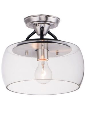 Goblet 1-Light Semi Flush Mount 26129CLBKSN