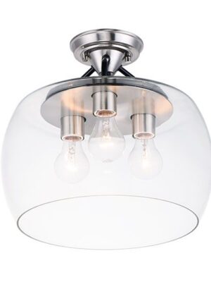 Goblet 3-Light Semi Flush Mount 26130CLBKSN