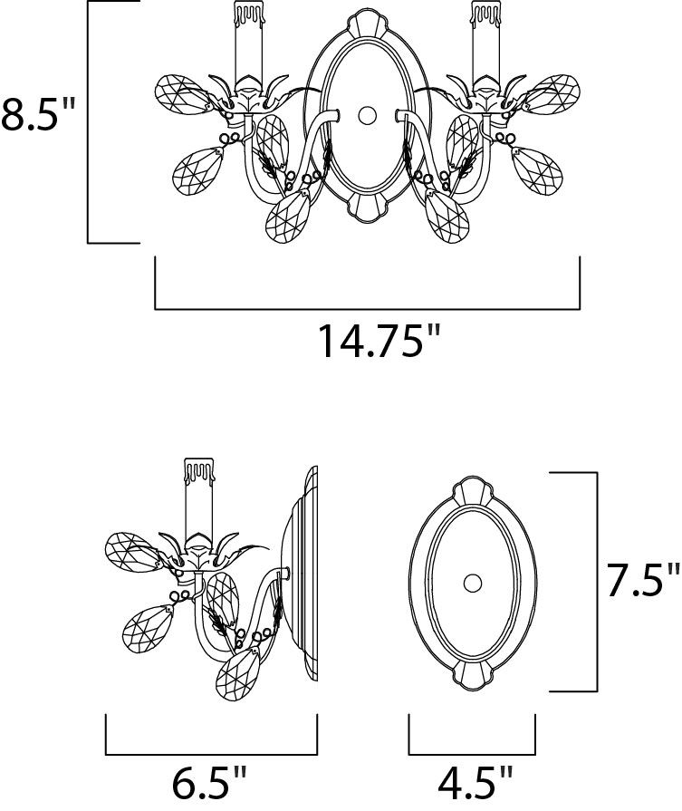 Elegante 2-Light Wall Sconce 2857EG - Image 2