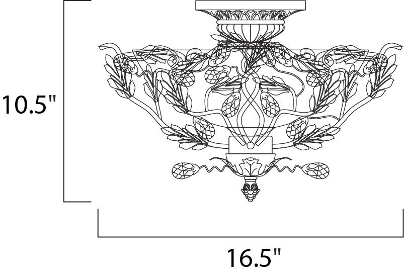 Elegante 3-Light Semi-Flush Mount 2859OI - Image 2