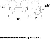 Bauhaus 2-Light Bath Vanity 30512CLBZSBR - Image 2