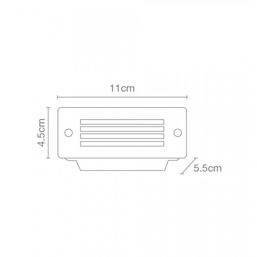 Luminario de cortesia para empotrar en muro LED1.2w 3320-LED - Image 2