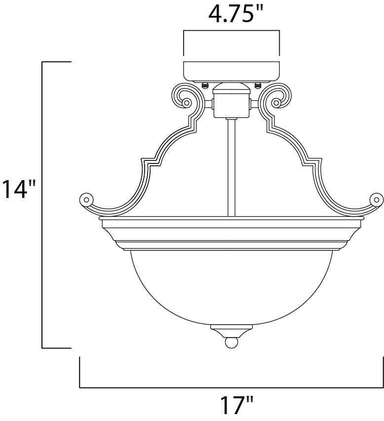 Essentials 3-Light Semi-Flush Mount 5844MROI - Image 2