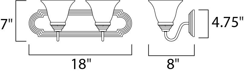 Essentials 2-Light Bath Vanity 8012MRSN - Image 2