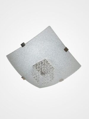 HB-PF8028 PLAFON CUERPO DE LAMINA DE ACERO VIDRIO DECORADO