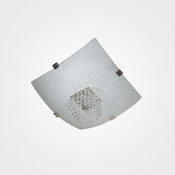 PLAFON CUERPO DE LAMINA DE ACERO VIDRIO DECORADO
