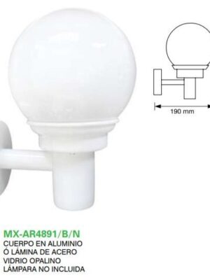 MX-AR4891BN ARBOTANTE PANTALLA BLANCO CUERPO EN ACERO BLANCO