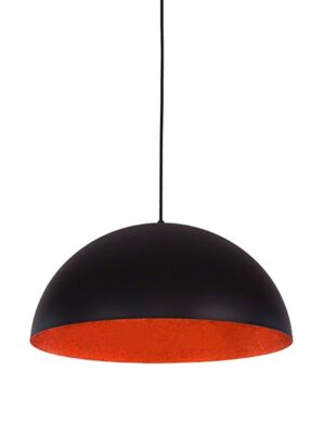 MX-CL1803_N-6 CANDIL CUERPO EN ALUMINIO 1 X E26 TERMINADO NEGRO MATE CON INTERIOR NARANJA