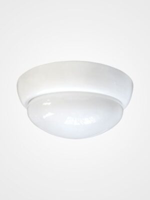 PLAFON CUERPO EN ALUMINIO VIDRIO OPALINO TERMINADO BLANCO