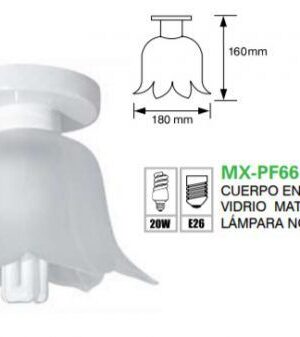 PLAFON CUERPO EN LAMINA DE ACERO VIDRIO MATE 18 CM