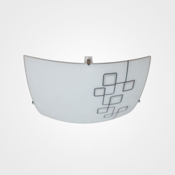 PLAFON CUERPO EN LAMINA DE ACERO VIDRIO MATE DECORADO