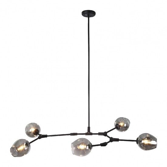 Sakura Pendant E12 acabado negro mate 5 Luces Q16067-BK