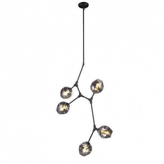 Sakura Pendant E12 acabado negro mate 5 luces Q16066-BK