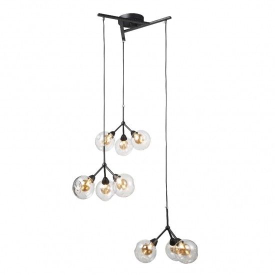 Branche Pendant acabado negro mate LED 9 Luces Q16509-BK