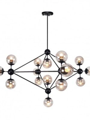 productos_normal_b70768476 Miró Pendant E27 acabado cristal y metal negro mate 15 Luces Q16082-BK