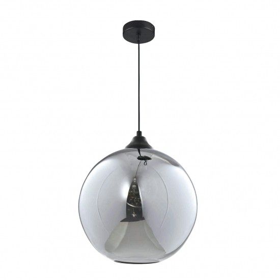 Solar Pendant E27 cristal acabado humo y canope negro 1 Luz Q60657-SM