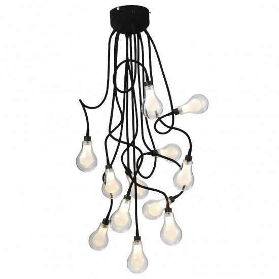 Knips Pendant LED 36W 3000K acabado cristal Brazos movibles Q60601-BK