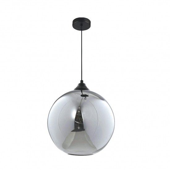 Solar Pendant E27 cristal acabado humo y canope negro 1 Luz Q60656-SM