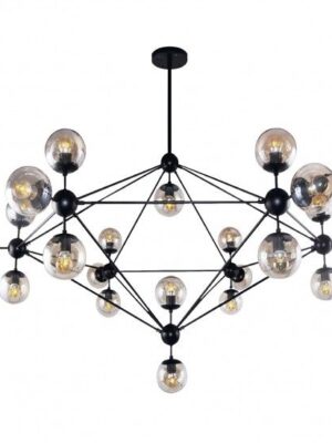 productos_normal_ff7c96f61 Miró Pendant E27 acabado cristal y metal negro mate 21 Luces Q16083-BK