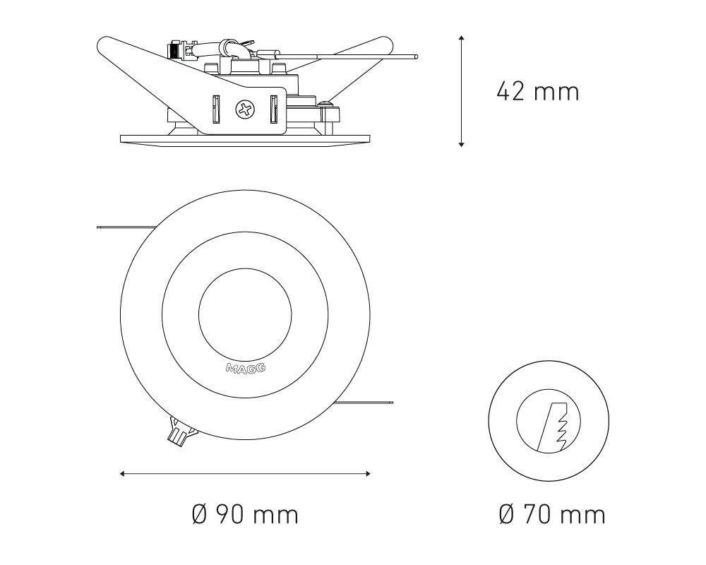 Empotrar a techo Magg M 500 LED Satinado DOMO - Image 2