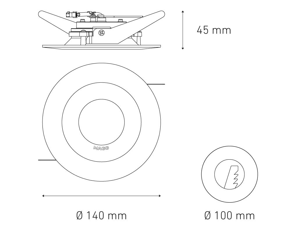 Empotrar a techo Magg M 750 LED Satinado DOMO - Image 2