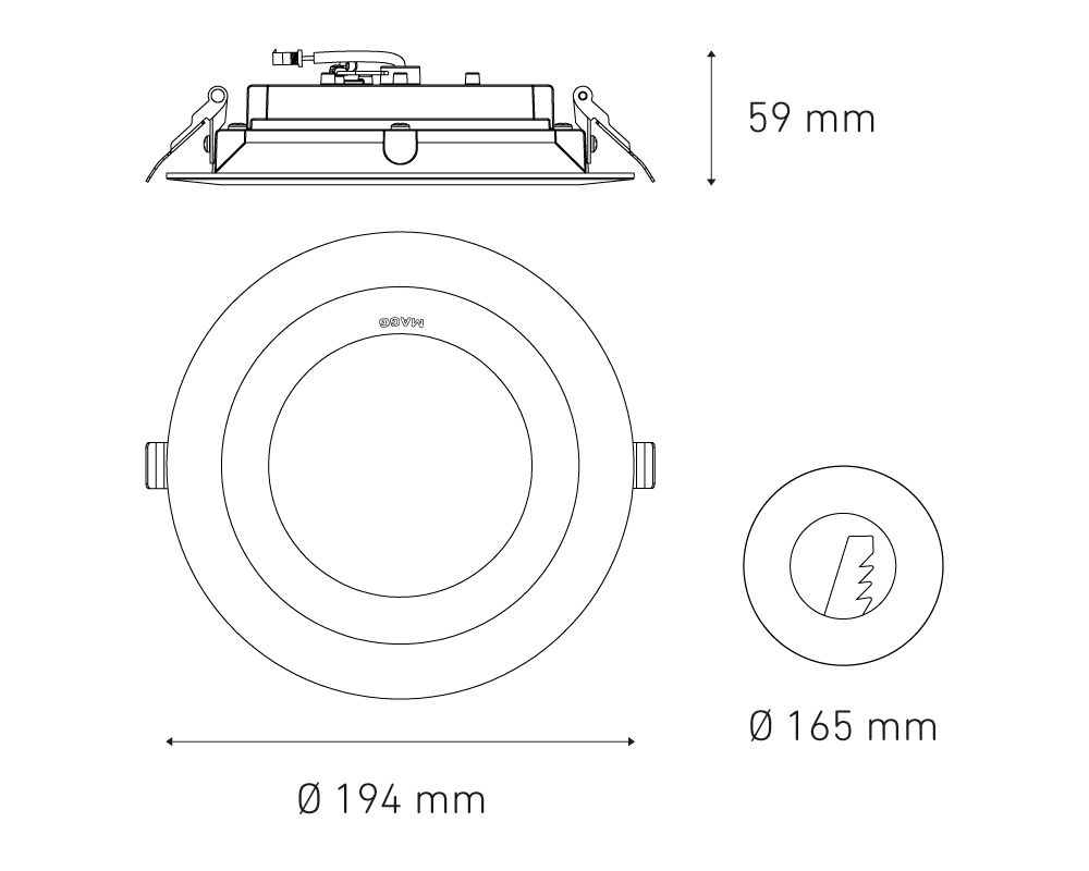 Downligth M2300 23W 100-305V 45° 4000K BC - Image 2