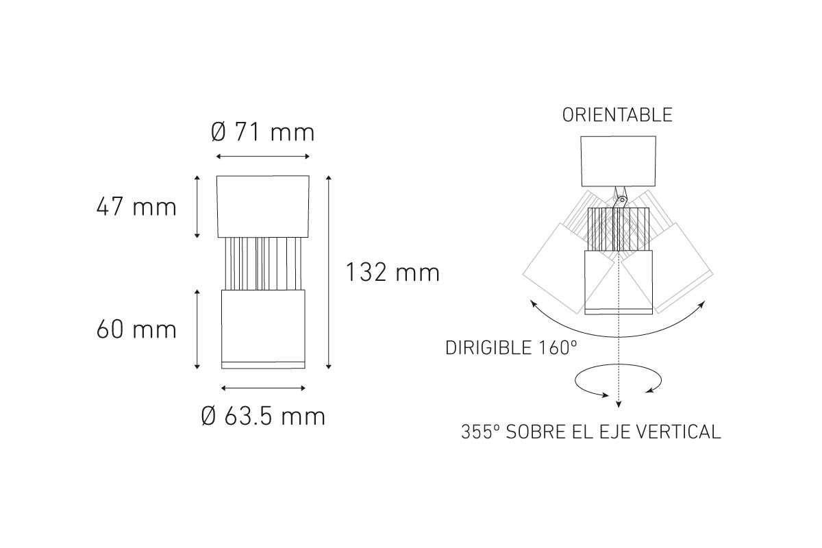 C12-E 12W LED Negro 45 Magg - Image 2