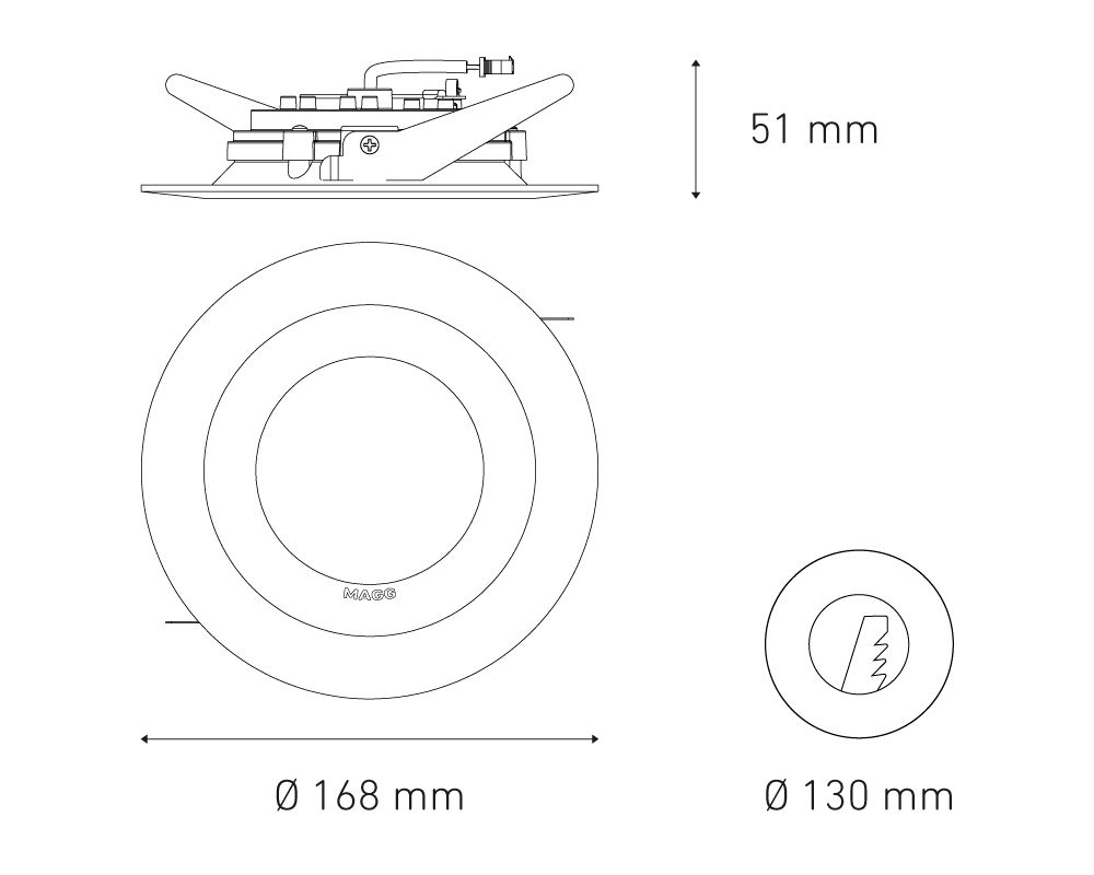 Downligth M1400 16W 100-305V 20° 40K BC - Image 2