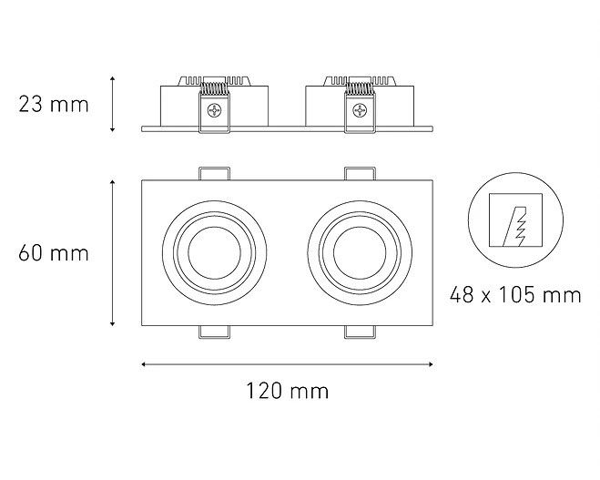 Empotrar a Techo FLASH II PLANO LED 6w Magg - Image 2