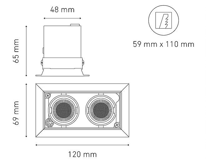 Empotrable Dirigible POINTS MICRO II LED 40ª 9w - Image 2