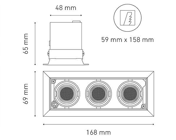 Empotrable Dirigible POINTS MICRO III LED 40ª 12w - Image 2