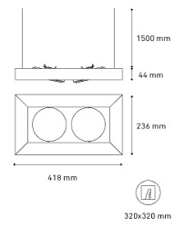 Luminaria Suspendida ALPHA II LED AR111 MAGG - Image 2