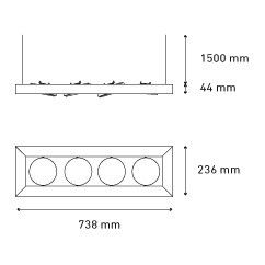 Luminaria Suspendida ALPHA IV LED AR111 MAGG - Image 2