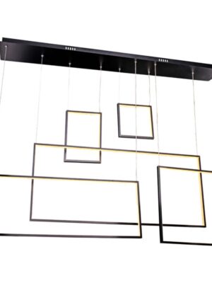 860076A5DCBK Colgante Geometric II NEGRO Led 140W 3 cambios de Luz 860076A/5/DC/BK