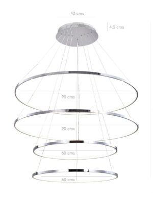 Colgante Aros Cromado 3 tonos Led 180W 860076E/7/DC/CH