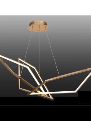 Colgante asimétrico dorado 3 tonos Led 100w