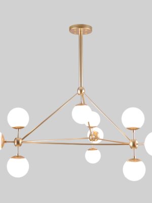 COLGANTE MIRO Q16081-GD/WH ORO CRISTAL OPALINO 10 LUCES